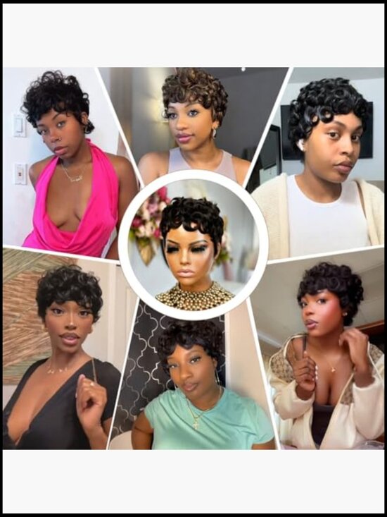Pixie Cut Wig Human Hair Natural Looking Short Full Machine Made Glueless main image 5